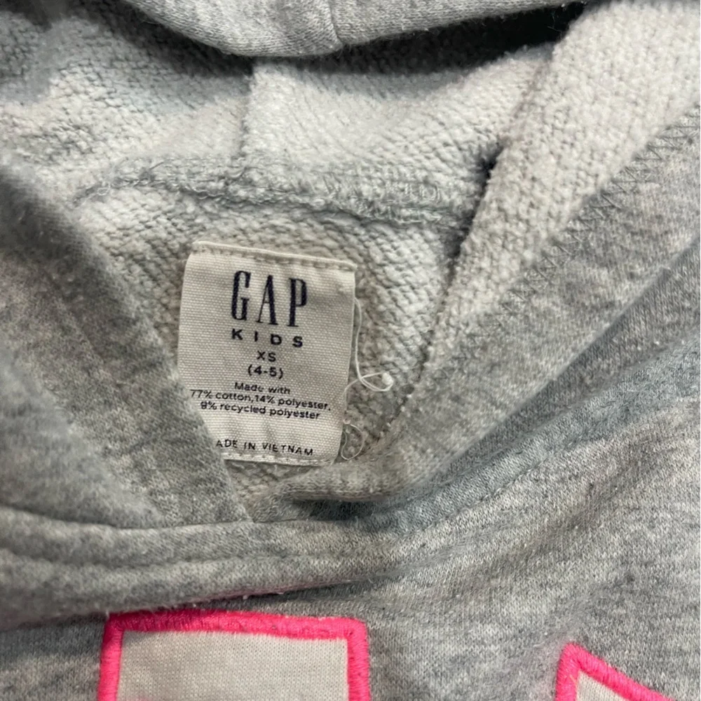 GAP Kids Gray Hoodie with Pink Accents - Picture 2 of 3